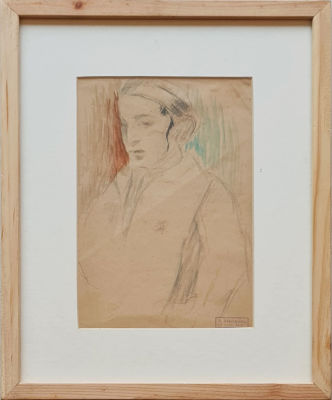 ARTHUR MARKOVICH - Technique: Double-sided charcoal drawing Size: 20x13 Date: 1924