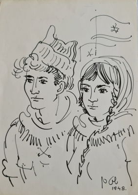 YOSSI STERN - Technique: Marker on paper Size: 35x25 Date: 1948