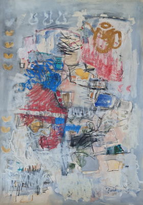 ZAHAVA LUPU - Technique: Oil and mixed technique on Bristol Size: 106x75 Date: 1995