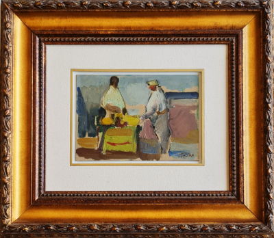 MOSHE ROSENTHALIS - Technique: Oil on cardboard Size: 17X25