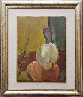 MOSHE ROSENTHALIS - Technique: Oil on Artist canvas Size: 42x30 Date: 1969