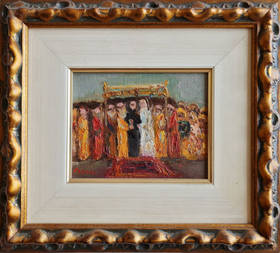 ITZHAK FRENKEL FRENEL - Technique: Oil on Artist canvas Size: 13x17