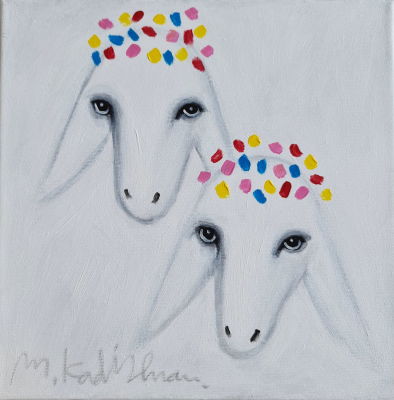MENASHE KADISHMAN - Technique: Acrylic on canvas Size: 30x30