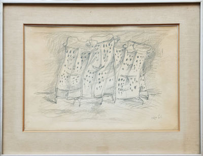 YOSL BERGNER - Technique: Drawing and charcoal on paper Size: 34x49