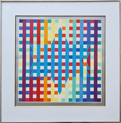 YAAKOV AGAM - Technique: Handsigned H.C lithograph Size: 62x56