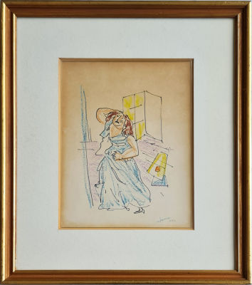 MARCEL JANCO - Technique: Pastel and watercolor on paper Size: 30x23 Date: 1942