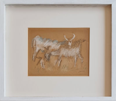 MARCEL JANCO - Technique: Pastel and pencil on paper Size: 17x31