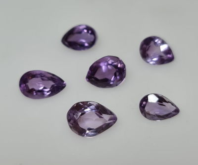 לוט 6 אבני אמטיסט מלוטשות, 13.5 קראט, סופר AAA, ליטוש גרמני משנות ה-80, טבעיות 