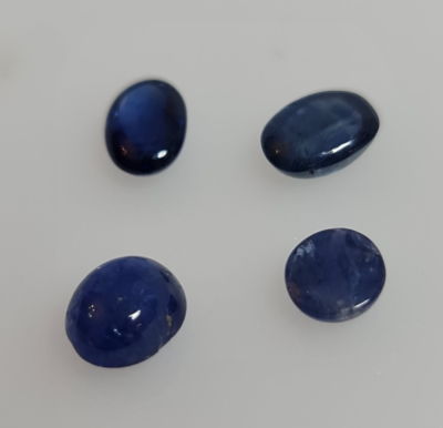 לוט 4 אבני ספיר נחלים מלוטשות, 3.2 קראט, טבעיות מהכספת באחריות מלאה