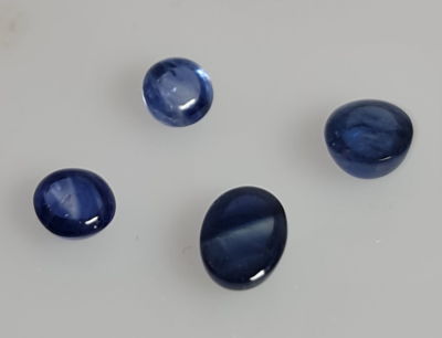 לוט 4 אבני ספיר נחלים מלוטשות, 2 קראט, טבעיות מהכספת באחריות מלאה