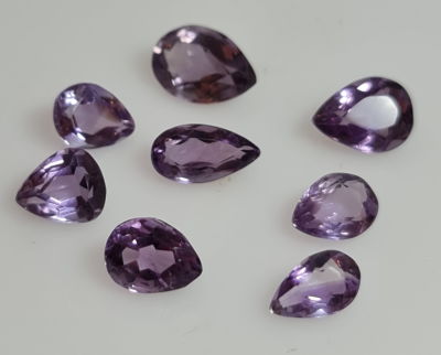 לוט 8 אבני אמטיסט, 23 קראט, מלוטשות סופר AAA, טבעיות מהכספת באחריות מלאה