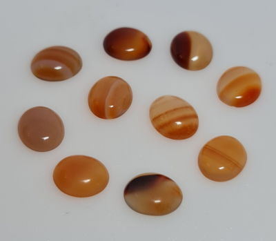 לוט 10 אבני קורניליאן מלוטשות, 33.5 קראט, טבעיות מהכספת באחריות מלאה