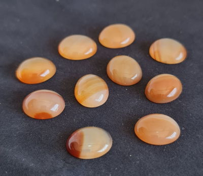 לוט 10 אבני קורניליאן מלוטשות, 35.5 קראט, טבעיות מהכספת באחריות מלאה