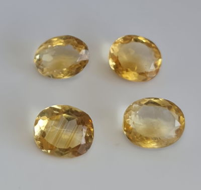 לוט 4 אבני סיטרין מלוטשות, 18 קראט, סופר AAA, טבעיות מהכספת באחריות מלאה