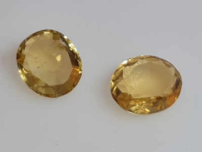 שתי אבני סיטרין מלוטשות, 7.2 קראט, טבעיות מהכספת באחריות מלאה