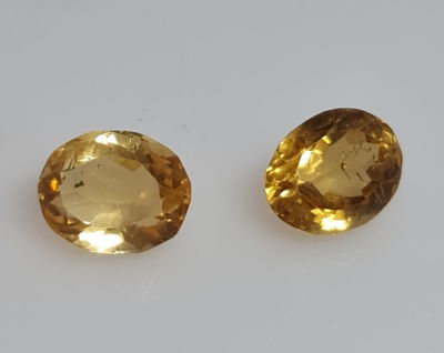 זוג אבני סיטרין מדרה מלוטשות, 7.6 קראט, טבעיות מהכספת באחריות מלאה