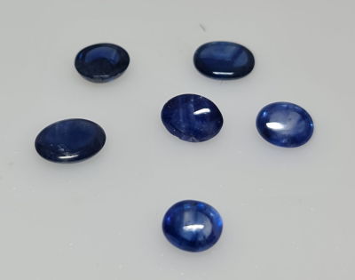 לוט 6 אבני ספיר נחלים מלוטשות, שקופות, יפהפיות, 10 קראט, טבעיות מהכספת באחריות 