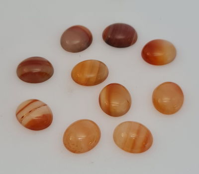 לוט 10 אבני קורניליאן מלוטשות, 35 קראט, טבעיות מהכספת באחריות מלאה