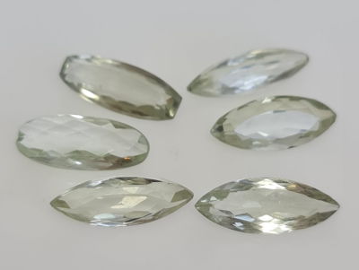 לוט 6 אבני אמטיסט ירוק מלוטשות, 30 קראט, טבעיות מהכספת באחריות מלאה