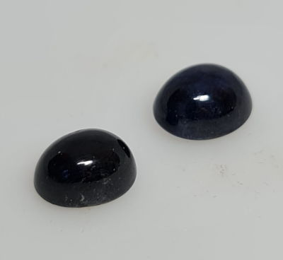 זוג אבני ספיר מלוטשות, 7.5 קראט, צבע כחול עמוק, טבעיות מהכספת באחריות מלאה