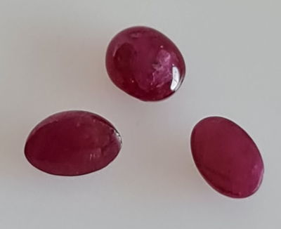 לוט 3 אבני רובי בורמה מלוטשות, 2.45 קראט, טבעיות מהכספת באחריות מלאה