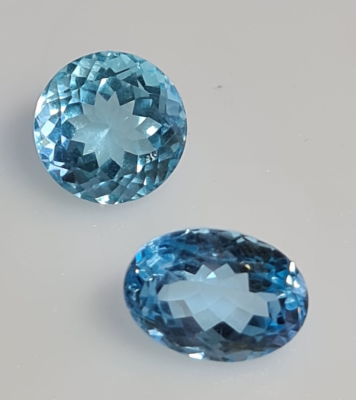 שתי אבני טופז כחול, בלו נייבי, יוקרתיות, 15.8 קראט, טבעיות מהכספת באחריות מלאה 