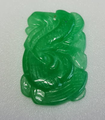 אבן ג'ייד בורמה, ירוקה (גרין גראס), צבע נדיר, 41.5 קראט, יוקרתית מאד, מלוטשת ומגולפת 