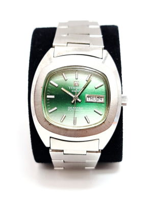 שעון TISSOT מנגנון אוטומטי , לוח ירוק , קוטר 38 , במצב עבודה