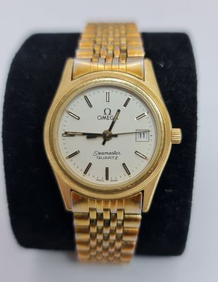 שעון OMEGA לאישה , מנגנון קוורץ , רצועה מקורית , קוטר 23 , נבמצב עבודה , נראה שמור 