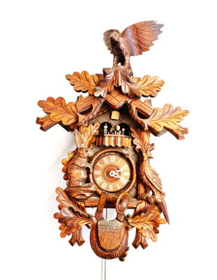 שעון קוקייה מגולף מהיער השחור, יפהפה, גובה 56 , , ללא אחריות על תקינות , חסרים 