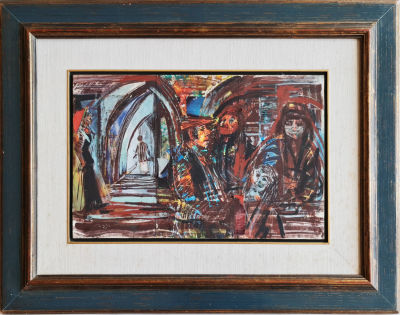 ELIAHU SIGARD - Technique: Gouache and collage on paper affixed alone Size: 30x45