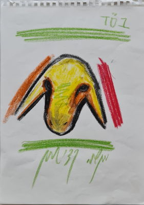 MENASHE KADISHMAN - Technique: Pastel on paper Size: 42x30