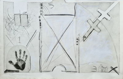 IGAEL TUMARKIN - Technique: Pencil and watercolor on engraving Size: 70x105