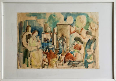 AHARON GILADI - Technique: Watercolor on paper Size: 50x70