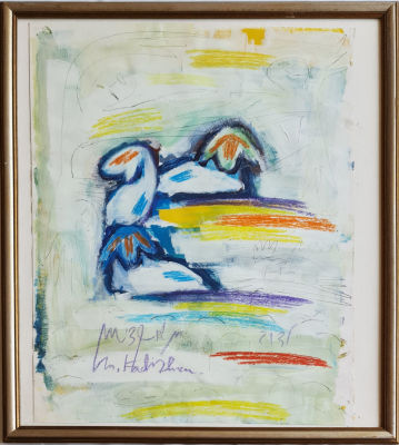 MENASHE KADISHMAN - Technique: Acrylic, pastel and pencil on paper Size: 67x51