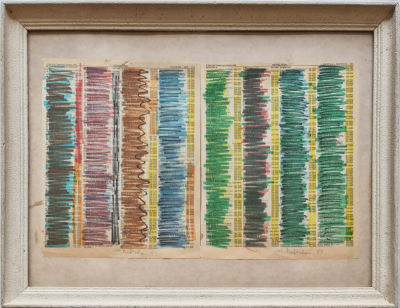 MENASHE KADISHMAN - Technique: Painted phone book pages Size: 28x44