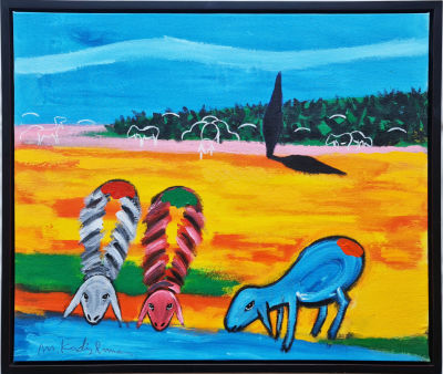 MENASHE KADISHMAN - Technique: Acrylic on canvas Size: 55x65