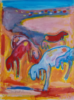 MENASHE KADISHMAN - Technique: Acrylic on canvas Size: 80x60