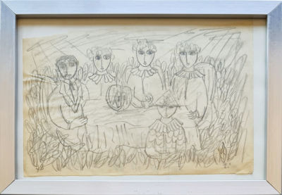 YOSL BERGNER - Technique: Drawing on paper Size: 19x27