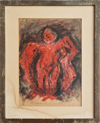 YOSL BERGNER - Technique: Gouache and charcoal on paper Size: 47x31 Date: 1961