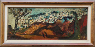ITZHAK FRENKEL FRENEL - Technique: Oil on artist canvas Size: 19x46