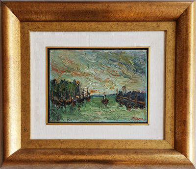 ITZHAK FRENKEL FRENEL - Technique: Oil on canvas Size: 28x36