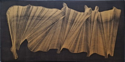 MIRIAM CABESSA - Technique: Oil and gold on canvas Size: 30x60