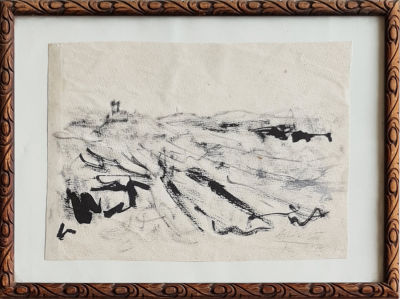 AVIGDOR ARIKHA - Technique: Black gouache and ink on paper Size: 19x27