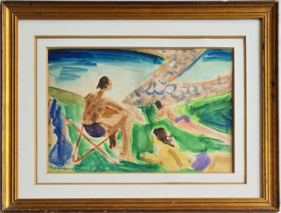 SHIMSHON HOLZMAN - Technique: Watercolor on paper Size: 35x47