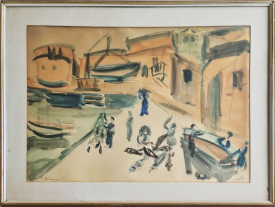 SHIMSHON HOLZMAN - Technique: Watercolor on paper Size: 50x70