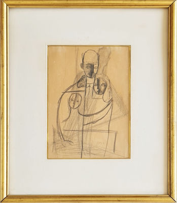 AVRAHAM NATON - Technique: Charcoal on paper Size: 24x16