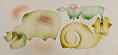 DAVID SHARIR - Technique: Gouache or thin oil on cardboard Size: 27x55 Date: 1973