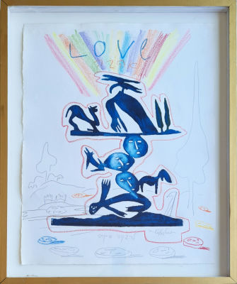 MENASHE KADISHMAN - Technique: Pastel on print Size: 68X52
