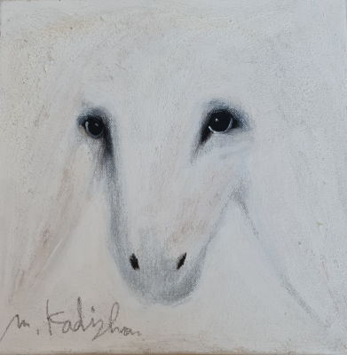 MENASHE KADISHMAN - Technique: Acrylic and sand on canvas Size: 30X30